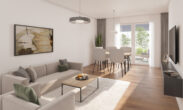 Modern & effizient - Eigentumswohnung mit eigener Loggia | WHG 42 - Haus C - Wohn-Essbereich
