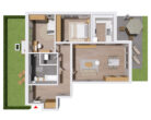 Moderne & neue Erdgeschosswohnung mit Terrasse und Privatgartenanteil | WHG 1 - Haus A - Grundriss