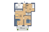 Grundriss - 3-Zimmer Eckwohnung mit Blick ins Grüne - KfW-40 QNG-Standard !!