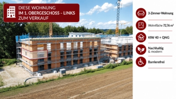 3-Zimmer Eckwohnung mit Blick ins Grüne – KfW-40 QNG-Standard !!, 94437 Mamming, Etagenwohnung