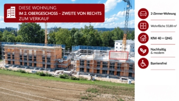 !! Tolle 2-Zimmer Wohnung mit Weitblick – KfW-40-QNG-Standard !!!, 94437 Mamming, Etagenwohnung