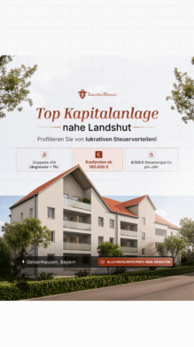2-Zimmer-Wohnung mit besonderer Förderchance nahe Landshut!!, 84144 Geisenhausen, Etagenwohnung