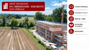 !!! Moderne 3-Zimmer Wohnung – KfW-40-QNG-Standard !!!, 94437 Mamming, Etagenwohnung