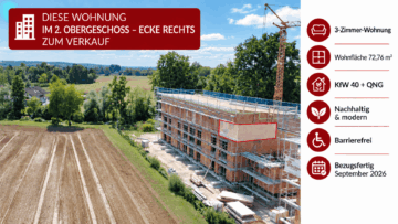 !!! Moderne 3-Zimmer Wohnung – KfW-40 QNG-Standard !!!, 94437 Mamming, Etagenwohnung