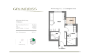 Grundriss - Moderne 2-Zimmer-Neubauwohnung mit Balkon – zentral und altstadtnah