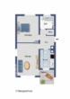 Grundrissskizze - Gepflegte 2-Zimmer-Wohnung in attraktiver Lage von Landshut!