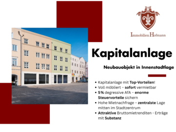 Kapitalanleger aufgepasst: Möblierte Neubauwohnung mit degressiver AfA in bester Innenstadtlage!, 84307 Eggenfelden, Etagenwohnung