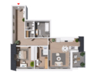 Moderne & neue Dachgeschosswohnung mit Loggia | WHG 43 - Haus C - Grundriss WHG 43