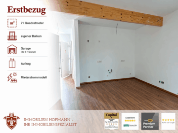 3-Zimmer-Neubauwohnung zum Erstbezug mit Garage, Balkon und Aufzug, 94437 Mamming, Etagenwohnung