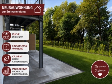 TOP moderne 2-Zimmer EG Wohnung mir ca. 94 m² Privatgarten!! – Küche inklusive, 94437 Mamming, Erdgeschosswohnung