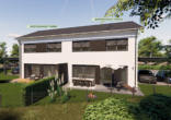 Gartenseite - DHH "Tanne" Stilvolles Wohnen im KfW 40- Standard mit Fördervorteil
