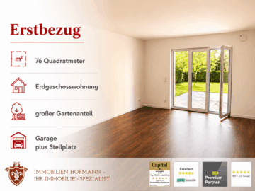 Ihr neues Zuhause: Exklusive 3-Zimmer-Neubauwohnung zum Erstbezug mit Gartenanteil, 94437 Mamming, Erdgeschosswohnung