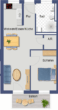 Grundrissskizze - ERSTBEZUG: 2-Zimmer-Neubauwohnung mit Einbauküche