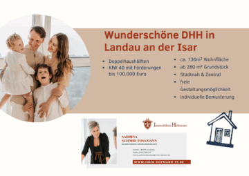 ACHTUNG !!! Pre-Sale gestartet: Individuell planbare KfW 40-DHH in bester Lage !!!, 94405 Landau an der Isar, Einfamilienhaus