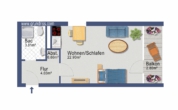 Grundriss 46 - +Gemütliche 1-Zimmer Wohnung! Vermietet als Kapitalanlage+