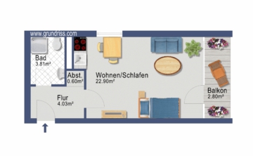 +Gemütliche 1-Zimmer Wohnung! Vermietet als Kapitalanlage+, 94315 Straubing, Etagenwohnung