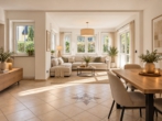 Wohnzimmer/ Esszimmer visualisiert - Modernisiertes Wohnglück mit großzügigem Privatgarten – attraktive 3-Zimmer-Wohnung