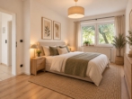 Schlafzimmer visualisiert - Modernisiertes Wohnglück mit großzügigem Privatgarten – attraktive 3-Zimmer-Wohnung