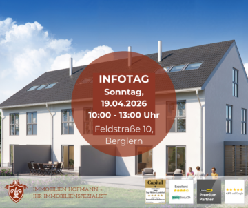 Modernes Neubaureihenendhaus in Berglern – Wohnen im Grünen nahe München – mit KFW Förderung!, 85459 Berglern, Reiheneckhaus