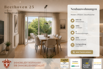 Modern wohnen in Bestlage Landshuts | Exklusive 3-Zimmer-Wohnung im Beethoven25, 84034 Landshut, Etagenwohnung