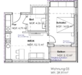 Grundriss WE5 - !! Erstbezug - Wunderschöne 2-Zimmer Wohnung inkl. Küche !!