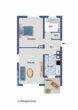 Grundrissskizze - Gepflegte 2-Zimmer-Wohnung in Landshut!