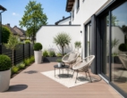 Terrasse visualisiert - Kapitalanlage oder Eigenheim: KfW-40-QNG DHH mit 1,31 % Finanzierungsübernahme & 16.000 € Zuschuss